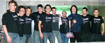 Les vainqueurs de l'équipe du DIRO sont, de gauche à droite, François Saint-Jacques, Matthew Leon, Michael Blondin, Gabriel Gravel, Sébastien Lavoie, Mathieu Larose, Vincent St-Amour, Étienne Laurin, Arnaud Bergeron et Mathieu Charron. (Photo: CSGames 200) Les vainqueurs de l'équipe du DIRO sont, de gauche à droite, François Saint-Jacques, Matthew Leon, Michael Blondin, Gabriel Gravel, Sébastien Lavoie, Mathieu Larose, Vincent St-Amour, Étienne Laurin, Arnaud Bergeron et Mathieu Charron. (Photo: CSGames 200)